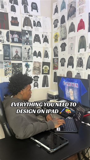 Everything you need to design on iPad ! #fypシ #clothingbrand #procreate #graphicdesign