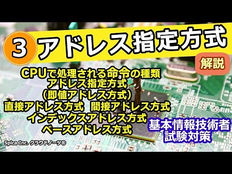 基本情報技術者試験対策 3 アドレス指定方式 CPU 命令の形式