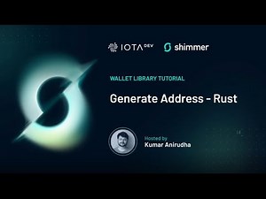 Tutorial - Wallet Lib Rust Part 2 - Generate Address