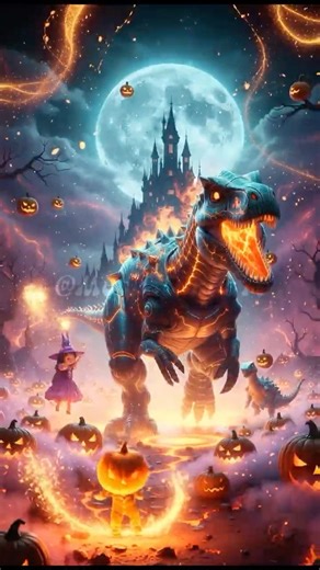 Dino Halloween V–X! Roars, Lights & Candy Magic! #shorts #dinosaur #cyberdino
