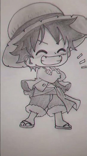 Monkey D luffy chibi drawing 💫💖#skanimearts
