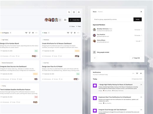 Taskque - Card Modal Task Management Dashboard