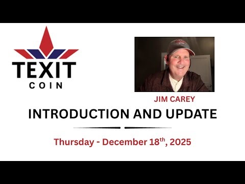 TEXIT Coin Intro with Jim Carey 12/18/2025