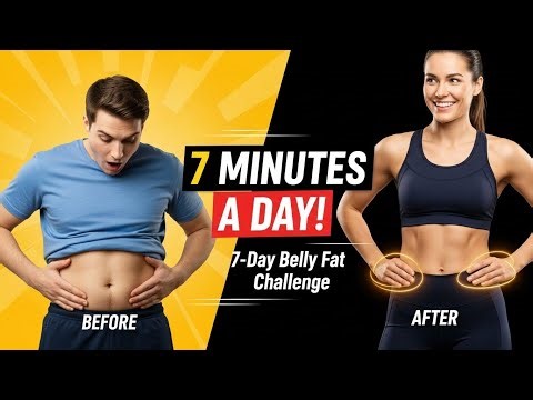 7 Minute Belly Fat Workout | 7 Day Challenge to Lose Inches at Home (No Equipment)
