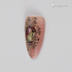 A simple but brilliant nail art design with an antique finish. Made on a base coat of One Step CrystaLac 1S16: http://bit.ly/2jURsZK | Crystal Nails USA