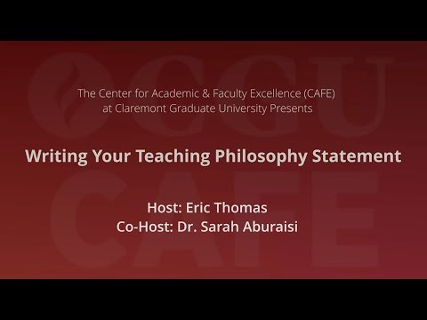 Writing Your Teaching Philosophy Statement