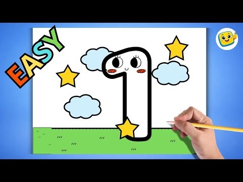 Learn to Draw Number 1 for Kids | Easy Drawing 🎨