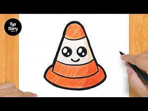 #108 How to Draw a Cute Traffic Cone - Easy Drawing Tutorial
