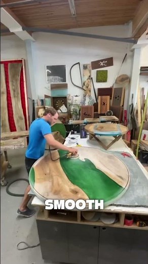 UltraClear Deep Pour Epoxy + Emerald Pigment = River Table Magic