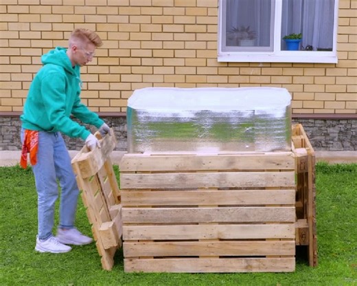 36K views · 102 reactions | Building a Dreamy Backyard Pool from Pallets | 5-Minute Workouts | Facebook
