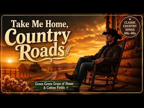 Take Me Home, Country Roads 🌾 Green Green Grass of Home & Cotton Fields | Country Songs 60s–80s