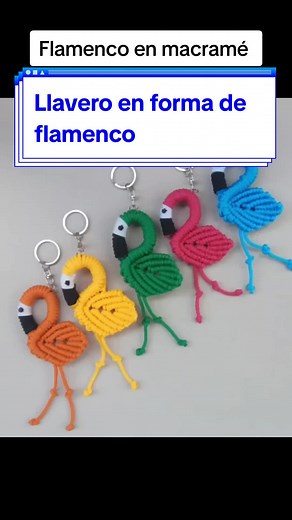 Cómo hacer un llavero de flamenco en macramé