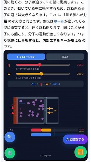 動く図解「熱力学第一法則」