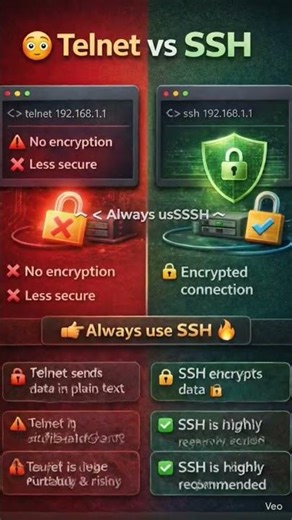 Telnet vs SSH 😳 | Which is Secure? #telnet #ssh #secure #encryption #securenet