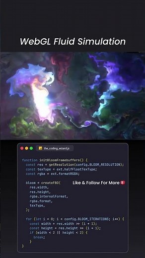 ❤️‍🔥WebGL Fluid simulation with html and css | web development | code buzz | #coding