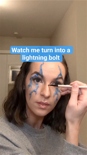 blue lightning bolt makeup how to, rave makeup tutorial, makeup ideas rave outfit ideas, thunderdome