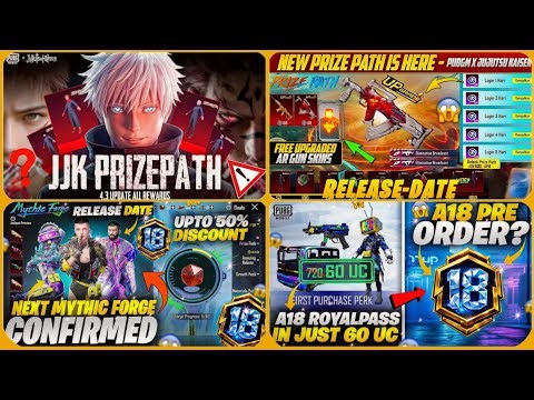 🔥4.3 NEW PRIZE PATH IS HERE| NEW MYTHIC FORGE DISCOUNT CONFIRMED | 4.3 JUJUTSU KAISEN IS BACK PUBGM