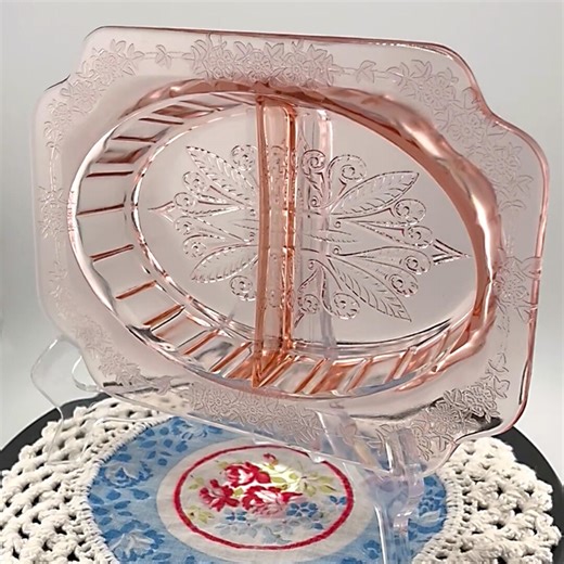 Vintage 1930s Pink Depression Glass Jeannette “adam” Divided Relish Dish - Exquisite! - Etsy