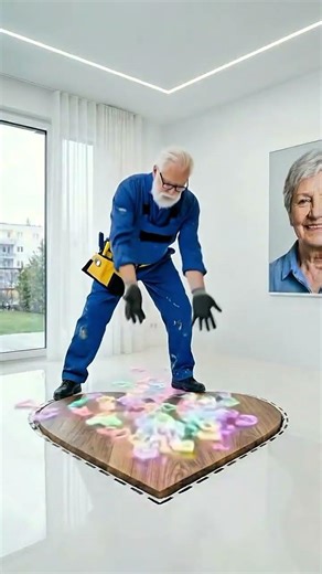 wait for the end to watch the old man making the beautiful Floor ♥️✨ #epoxyfloor #interiordesign