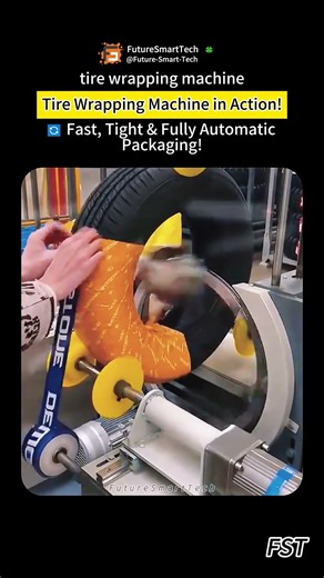 Tire Wrapping Machine in Action! 🔄 Fast, Tight & Fully Automatic Packaging!
