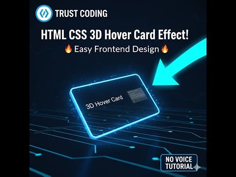 Build 3D Hover Card with SCSS & CSS - Frontend Web Design (No Talk)