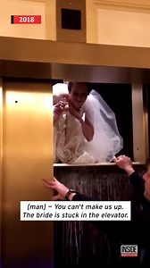 The bride got stuck in an elevator and missed her cocktail hour. After 45 minutes and some heroic help from firefighters, she made it to the reception with a story she'll be telling forever. | Inside Edition