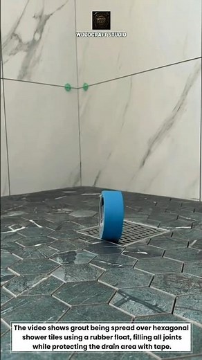 【Grout Application Mastery for Shower Floors】 #TileWork #DIYHome #FloorInstallation