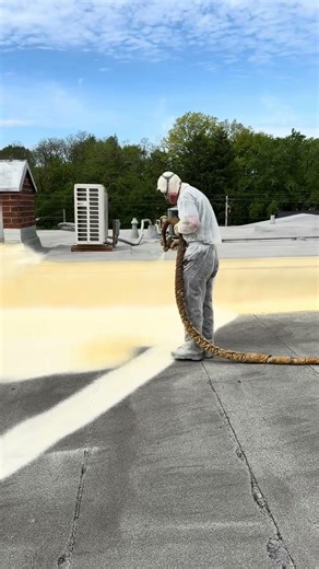 Commercial Spray Foam Roofing Install in Columbia Station, Ohio #construction #roofing #install