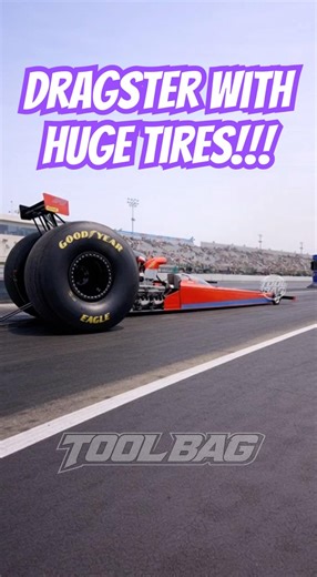 Huge tire dragster makes a clean pass down the drag strip. #dragracing #cool #racing