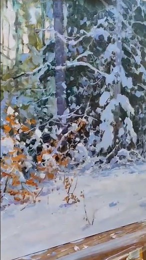 Winter paintings Alexander Babich #fineartpainting #mountainpainting #paintingprocess #oilpainting
