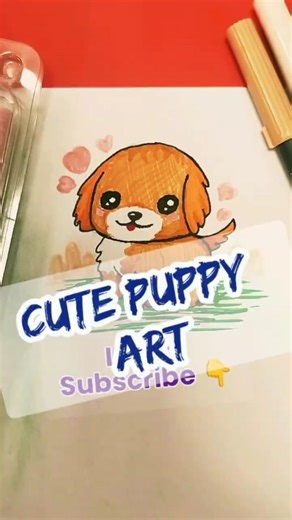 Cute puppy dog drawing & colouring #puppy #drawing #drawingshorts draw so cute