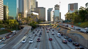 Downtown Los Angeles Traffic Freeway At Stock Footage SBV-316179700 - Storyblocks