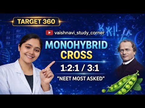 Monohybrid Cross Explained in 10 Minutes | Mendel Genetics | #neet2026 | #neetbiology |#genetics