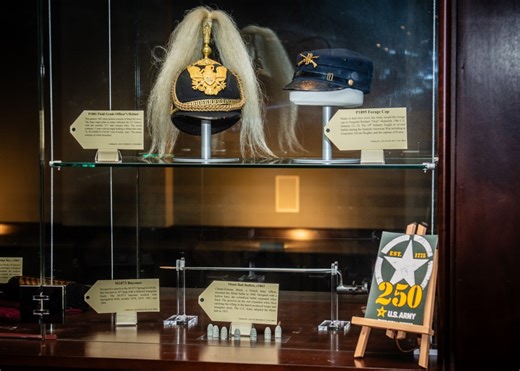 The story of the Army unfolds through historical uniforms and other artifacts