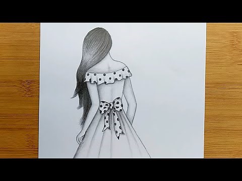 Easy way to draw a girl with long hair for beginners || Pencil Sketch Drawing