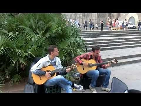 Top Spanish Guitar Street Music in Barcelona , Adrian Roman & Martin Sazandeh﻿