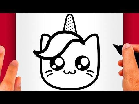 (TEGNE VIDEOER) SØTE TEGNINGER AV DYR | HVORDAN MAN TEGNER EN ENHJØRNING KATT TEGNING
