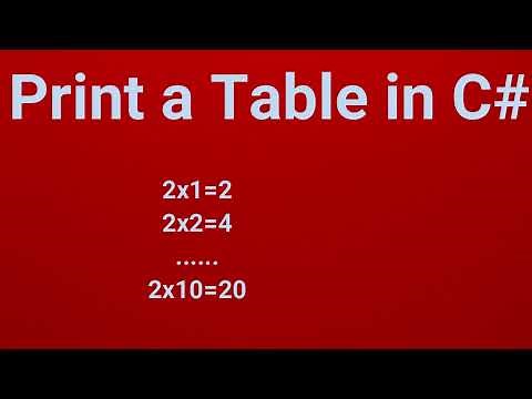 Print a Table in C#