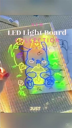 LED Acrylic Drawing Board DIY Erasable Luminous Message Board with Stand & USB Night Light