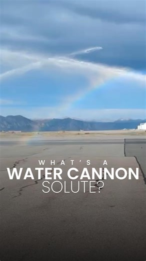 This ceremony is called a “water cannon salute,” and it’s done in airports across the country—from Atlanta to Denver to Seattle—to honor a retiring pilot. Here’s how it works: When a pilot retires, the airport’s Aircraft Rescue and Firefighting (ARFF) teams position their fire apparatus on either side of the taxiway or runway. As the aircraft taxis through, the trucks spray arcs of water over the plane, creating a tunnel-like effect in a ceremonial farewell that symbolizes respect, honor and goo