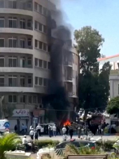 Two explosions rocked the Syrian capital, Damascus, today as French President Emmanuel Macron was visiting the city to meet with the country's President Ahmed al-Sharaa. What You Need to Know is now streaming exclusively on @DisneyPlus. #abcnews #news