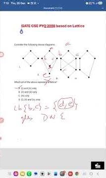 Discrete Mathematics: GATE CSE PYQ 2008 based on Lattice #AKTU #NET