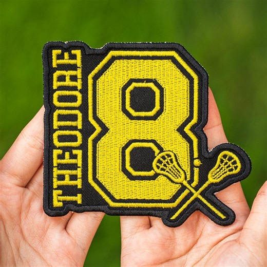 Personalized Lacrosse Name/number Patch: Embroidered Sports Name Patches | Sew/iron On/hook & Loop for Backpacks Hats Jackets - Etsy