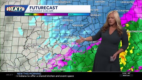 Windy and cold Sunday, wintry mix late Monday