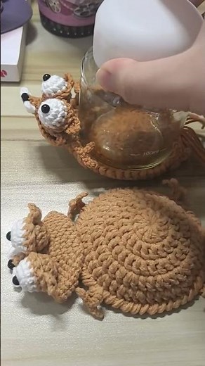 Crochet Squirrel Coaster Pattern | Cute Animal Coaster from My 20-in-1 Crochet Book