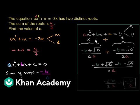 Relation between coefficients and roots of a quadratic equation (1/2) | Polynomial | Math | KA