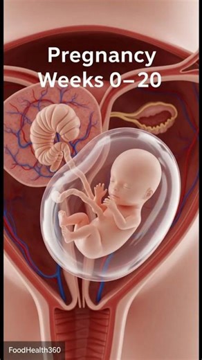 "Pregnancy Week by Week: Fetal Development Weeks 0–20 in 3D | FoodHealth360 #short"