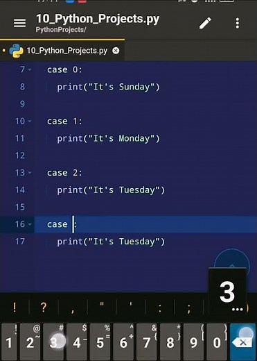 How to use switch-case(or match-case) in python || #PythonProjects 10 || #codeinmobile #python