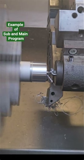 For the Sub and Main program example we use code M98 in CNC Lathe, CNC Machine, CNC Training, CNC