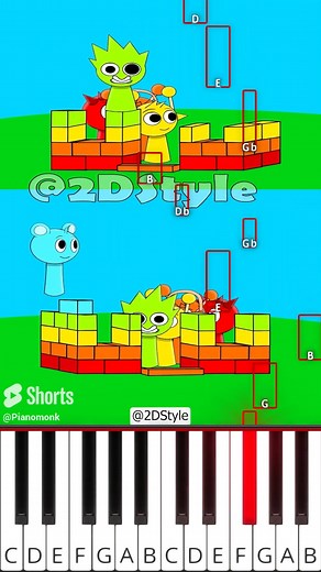 Sprunki Build a Rainbow House 🌈 Disco Party Reverse! (@2DStyle) Octave Piano Tutorial | Kool Studio